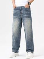 Men's Relaxed Fit Washed Jeans - Farnelli
