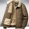 Men's Plus Size Warm Sherpa Lined Zip Up Jacket - Camel