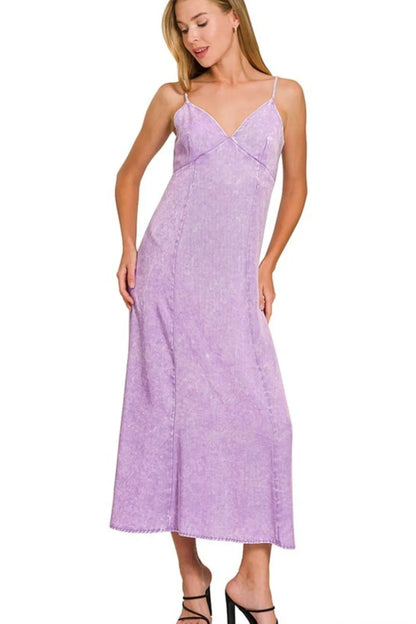 Zenana Tencel Mineral Washed Maxi Dress - Farnelli