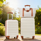 HouseOfZazla hardshell luggage set with spinner wheels and TSA lock in black, white, or pink