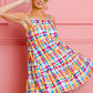 BiBi Multi Colors Plaid Sleeveless Sun Dress - Farnelli