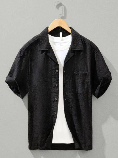 Men's Plus Size Button Up Short Sleeve Shirt - Farnelli