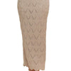 ADORA Scallop Trim Detail Knit Skirt - BEIGE