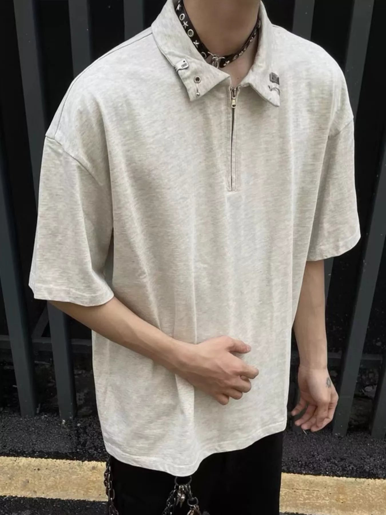 Men's Quarter Zip Short Sleeve Polo - Farnelli