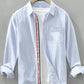 Men's Plus Size Striped Button Up Long Sleeve Shirt - Farnelli