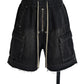 Men's Drawstring Cargo Denim Shorts with Zipper Detail - Farnelli