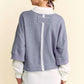 Davi & Dani Faux Layered French Terry Contrast Top - Farnelli