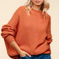 Haptics Full Size Side Slit Texture Asymmetric Sweater - Farnelli