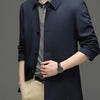 Men's Button Up Long Sleeve Jacket - Navy Blue