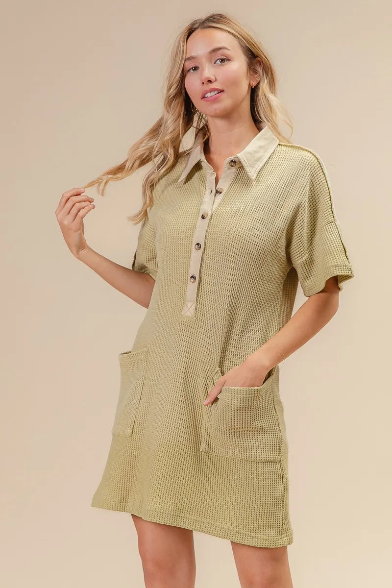 BiBi Dip Dye Mineral Washed Knit Dress - Farnelli