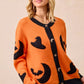 BiBi Halloween Witch Hat Moon Bat Artwork Cardigan - Farnelli