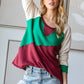 HOPELY Full Size Color Block Long Sleeve T-Shirt - Farnelli
