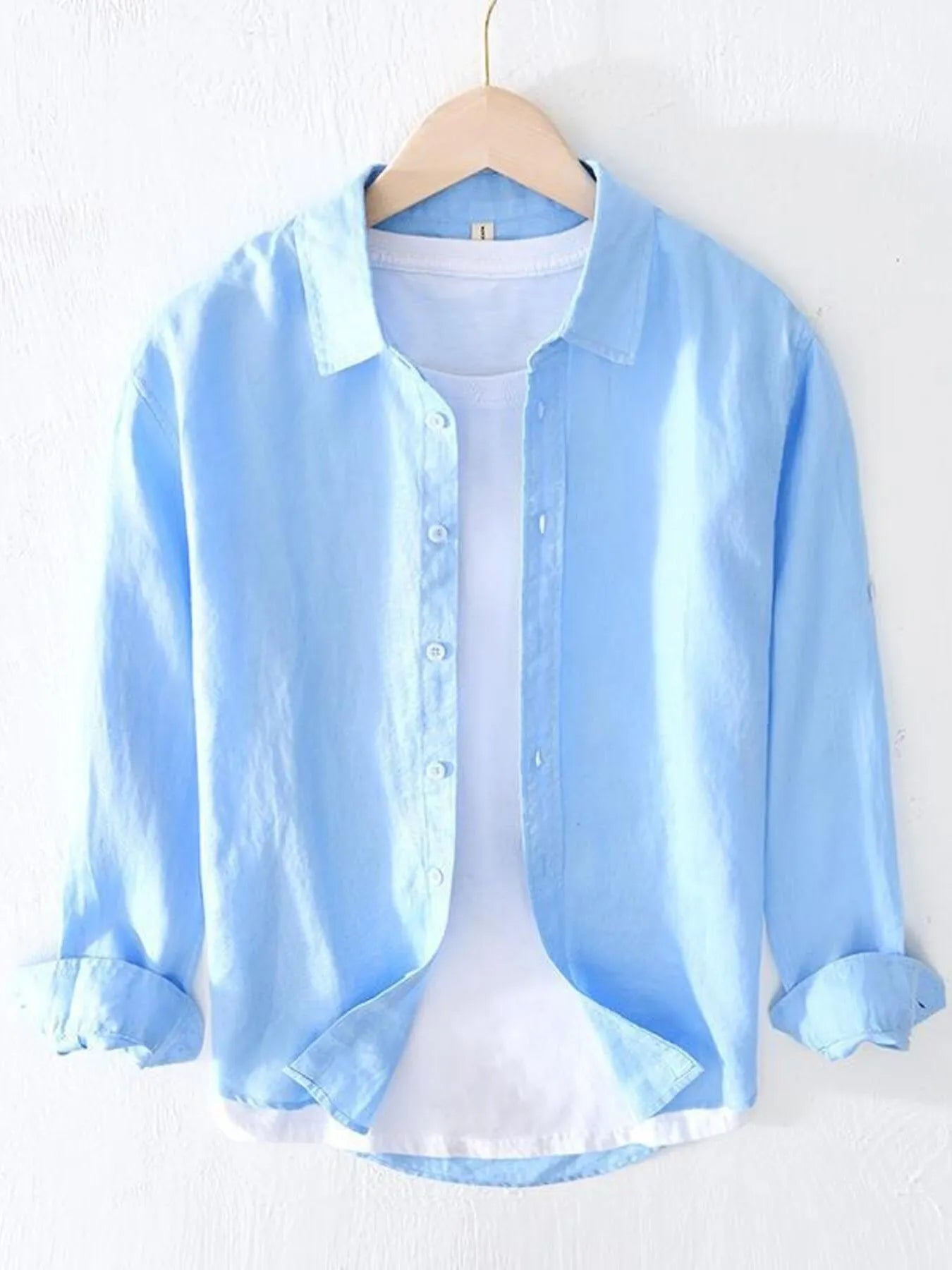 Men's Full Size Button Up Long Sleeve Shirt Plus Size - Farnelli