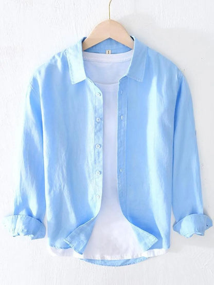 Men's Full Size Button Up Long Sleeve Shirt Plus Size - Farnelli