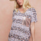 BiBi Leopard Stripe Printed Jersey T-Shirt - Farnelli
