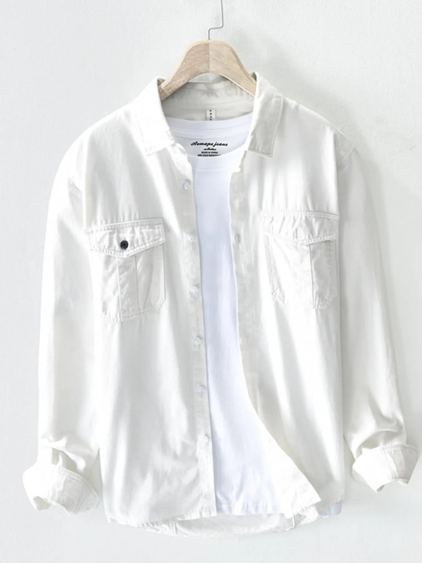 Men's Plus Size Button-Up Shirt with Chest Pockets - Farnelli