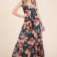 Lime 'N' Chili Floral Print Sleeveless Tie Waist Maxi Dress - Farnelli