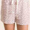 BiBi Leopard Terry Shorts With Drawstring - BLUSH