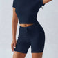 Round Neck Short Sleeve Top and Shorts Set - Farnelli