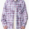 Men's Plus Size Plaid Button Up Long Sleeve Shirt - Red