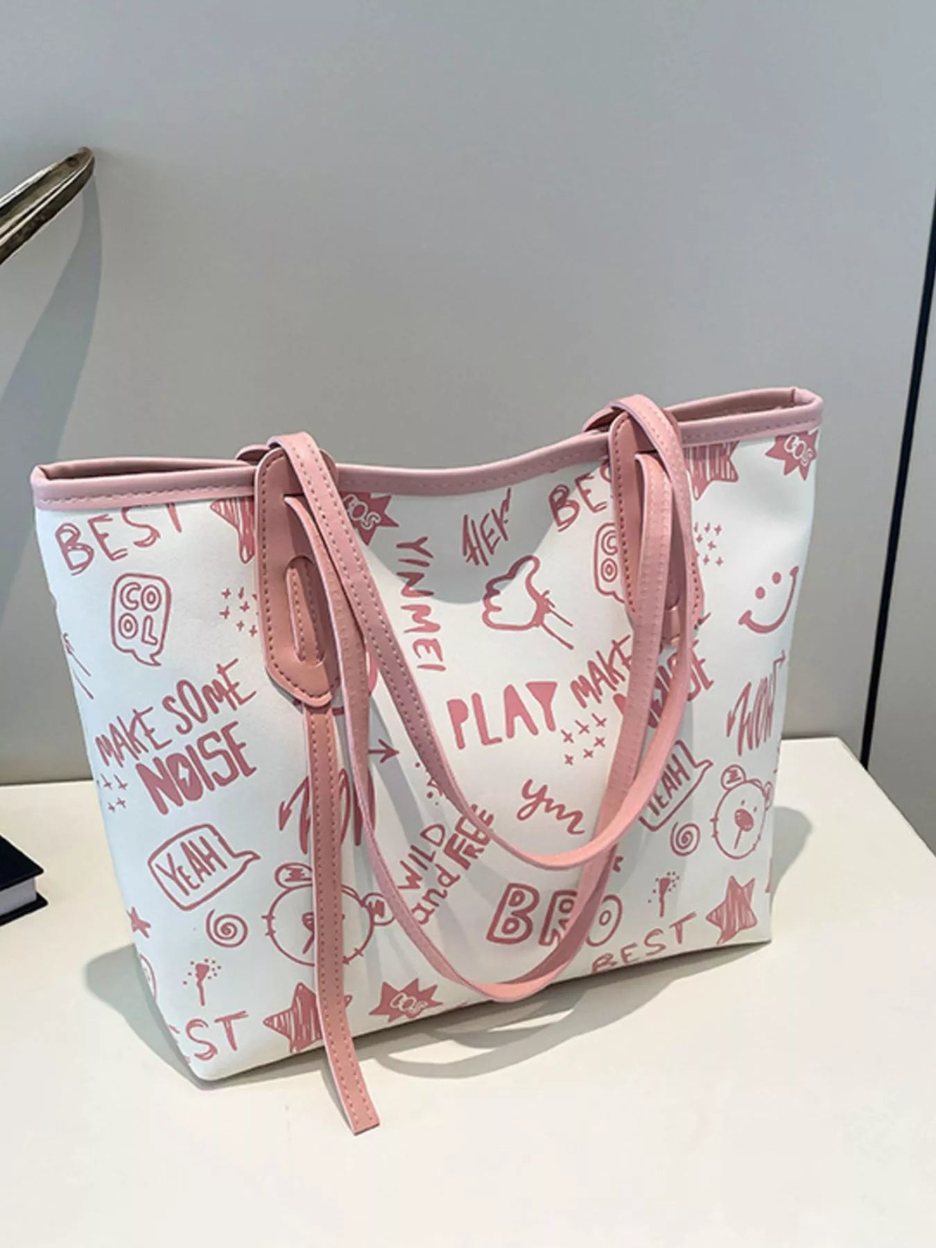 Graffiti Print Casual Tote Bag - Farnelli