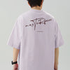 Men's Plus Size Round Neck Half Sleeve T-Shirt - Lilac
