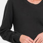 Zenana Full Size Round Neck Long Sleeve Curved Hem Sweater - Farnelli