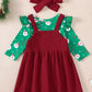 Children's Christmas Bodysuit and Overall Dress Set with Headband - Farnelli