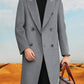 Men's Plus Size Double-Breasted Longline Coat - Farnelli