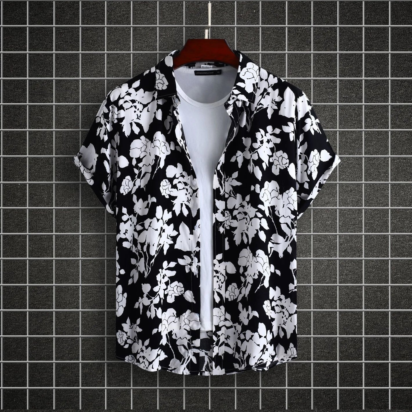 Men's Plus Size Printed Short Sleeve Casual Shirt - Farnelli