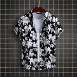 Men's Plus Size Printed Short Sleeve Casual Shirt - Farnelli