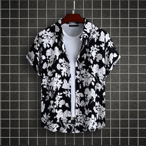 Men's Plus Size Printed Short Sleeve Casual Shirt - Farnelli