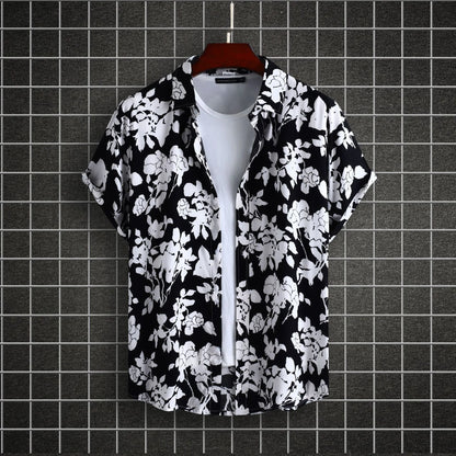 Men's Plus Size Printed Short Sleeve Casual Shirt - Farnelli