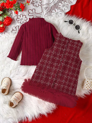 Children's Ribbed Knit Top and Dress Set - Farnelli