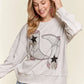 ADORA Rhinestone Accent Casual Sweatshirt - Farnelli