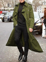 Men's Long Sleeve Longline Trench Coat - Farnelli