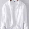 Men's Plus Size Button Up Long Sleeve Shirt - White