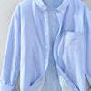 Men's Plus Size Button Up Long Sleeve Shirt - Sky Blue