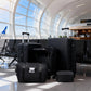 HouseOfZazla 5-piece black hardside luggage set with USB port and TSA lock