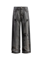 Men's Distressed Wide-Leg Jeans - Farnelli