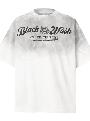 Men's Gradient Letter Round Neck T-Shirt - Farnelli