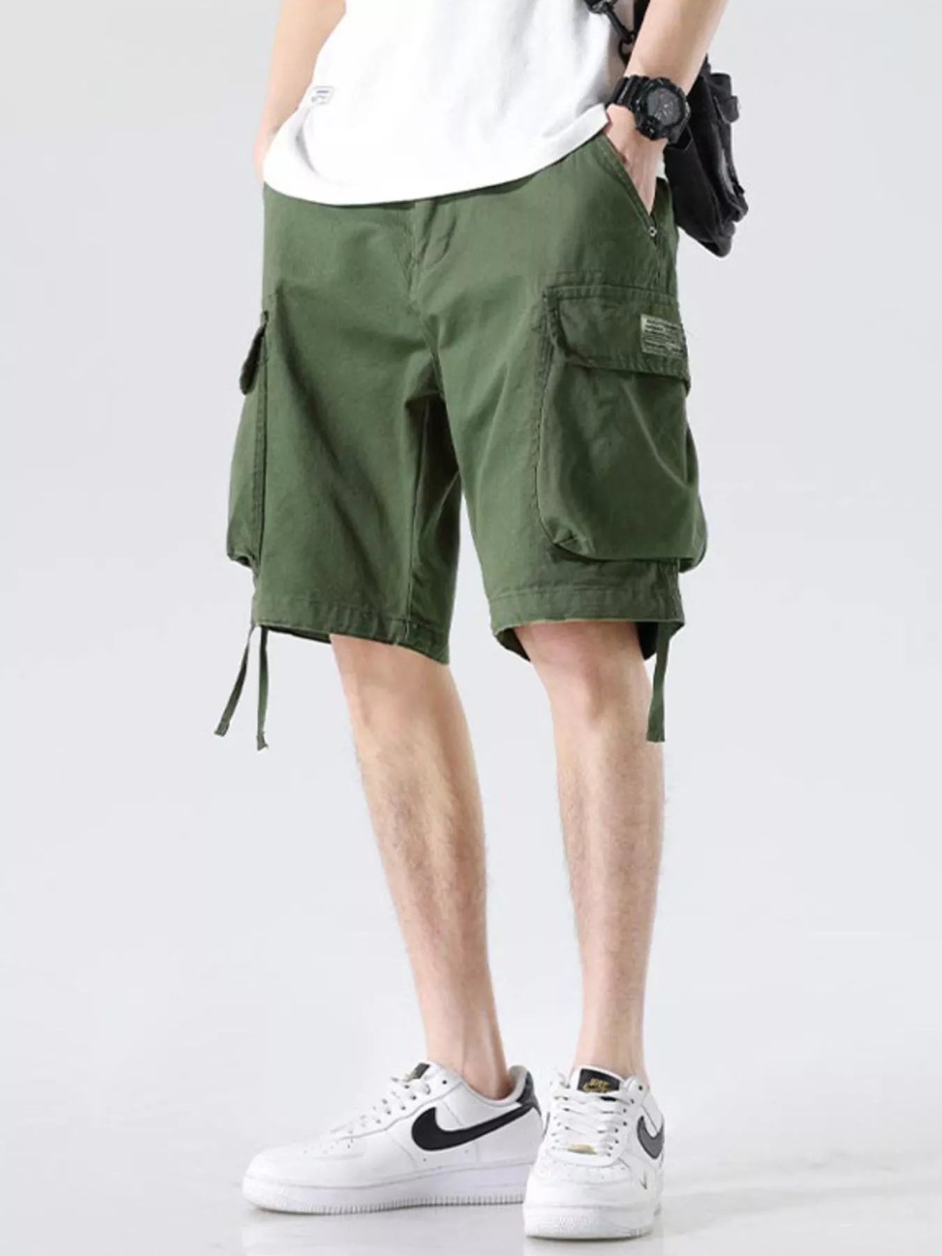 Men's Drawstring Wide Leg Cargo Shorts - Farnelli