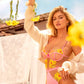 Mapale Solar Blossom Sheer Mesh Floral Bodysuit