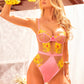 Mapale Solar Blossom Sheer Mesh Floral Bodysuit