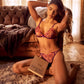 Mapale Orchid Obscura Sheer Triangle Bra & String Panty Set