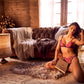 Mapale Orchid Obscura Sheer Triangle Bra & String Panty Set