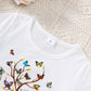 Children's Butterfly Tree Graphic Casual T-Shirt - Farnelli