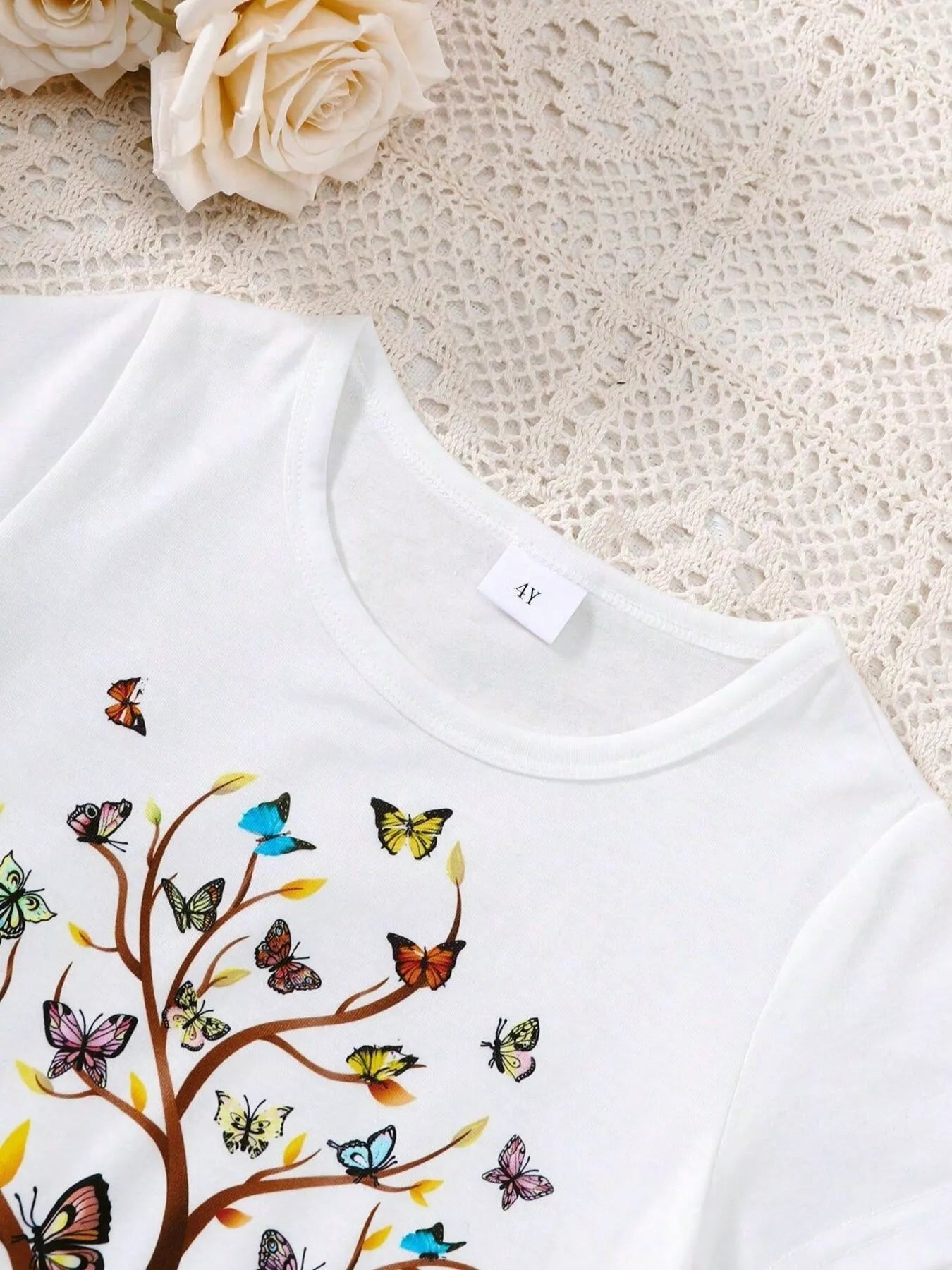 Children's Butterfly Tree Graphic Casual T-Shirt - Farnelli