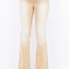 American Bazi V-Cut Ruched Flare Pants - Tan
