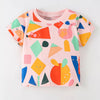 Children's Geometric Print Short Sleeve T-Shirt - Multicolor